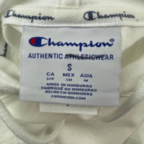 Champion Hoodie Mens Small White Authentic Logo Hooded Drawstring Long Sleeve - Picture 8 of 9